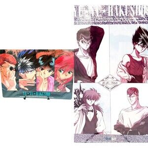 Vintage 90s Anime YuYu Hakusho Shitajiki 10x7 B5 Yusuke Hiei Kurama Rose Movic